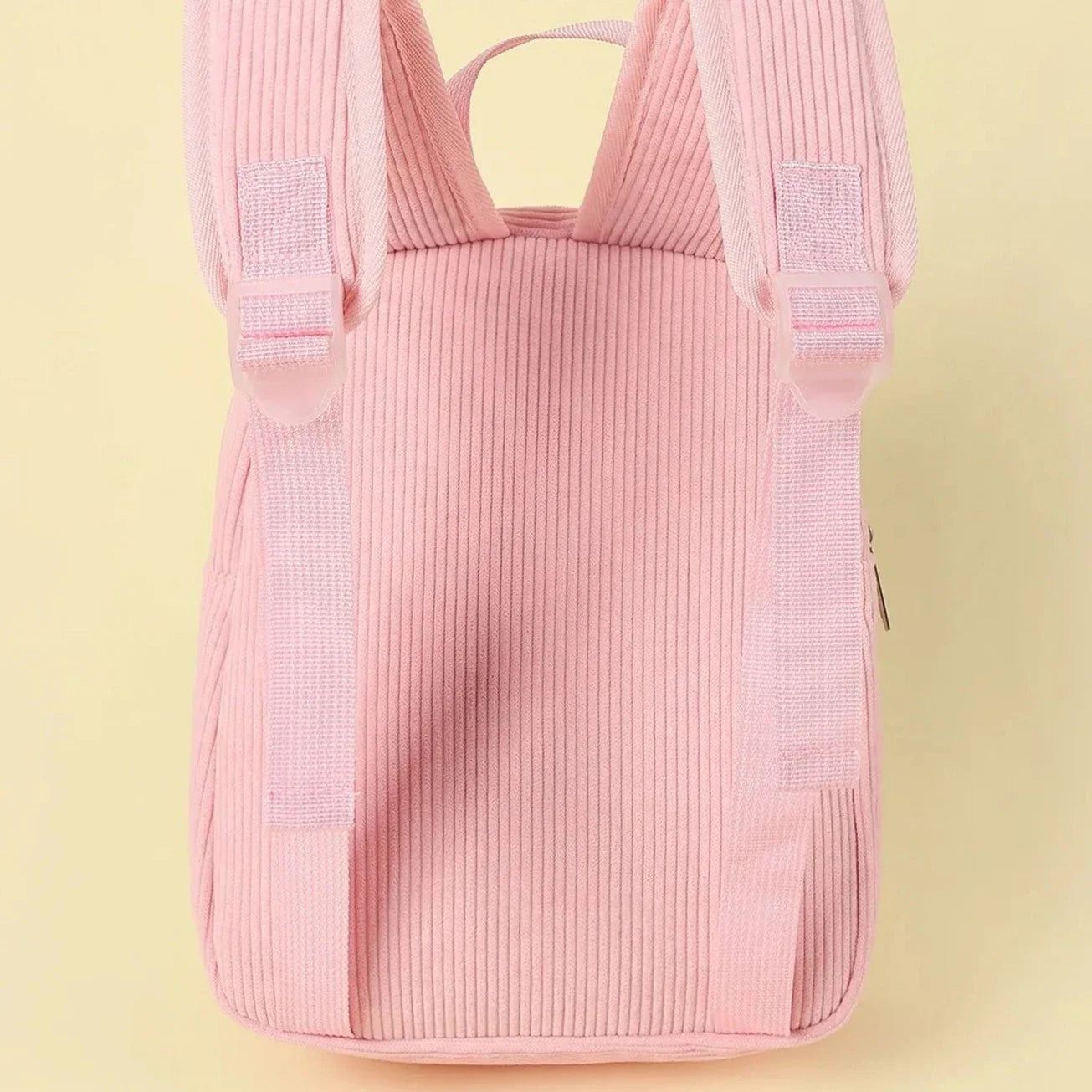 Sac à dos pour enfant en velours côtelé rose motif chat