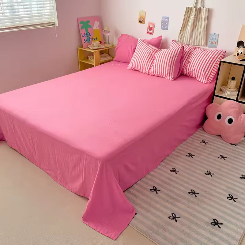 Pink Striped Duvet Cover Set