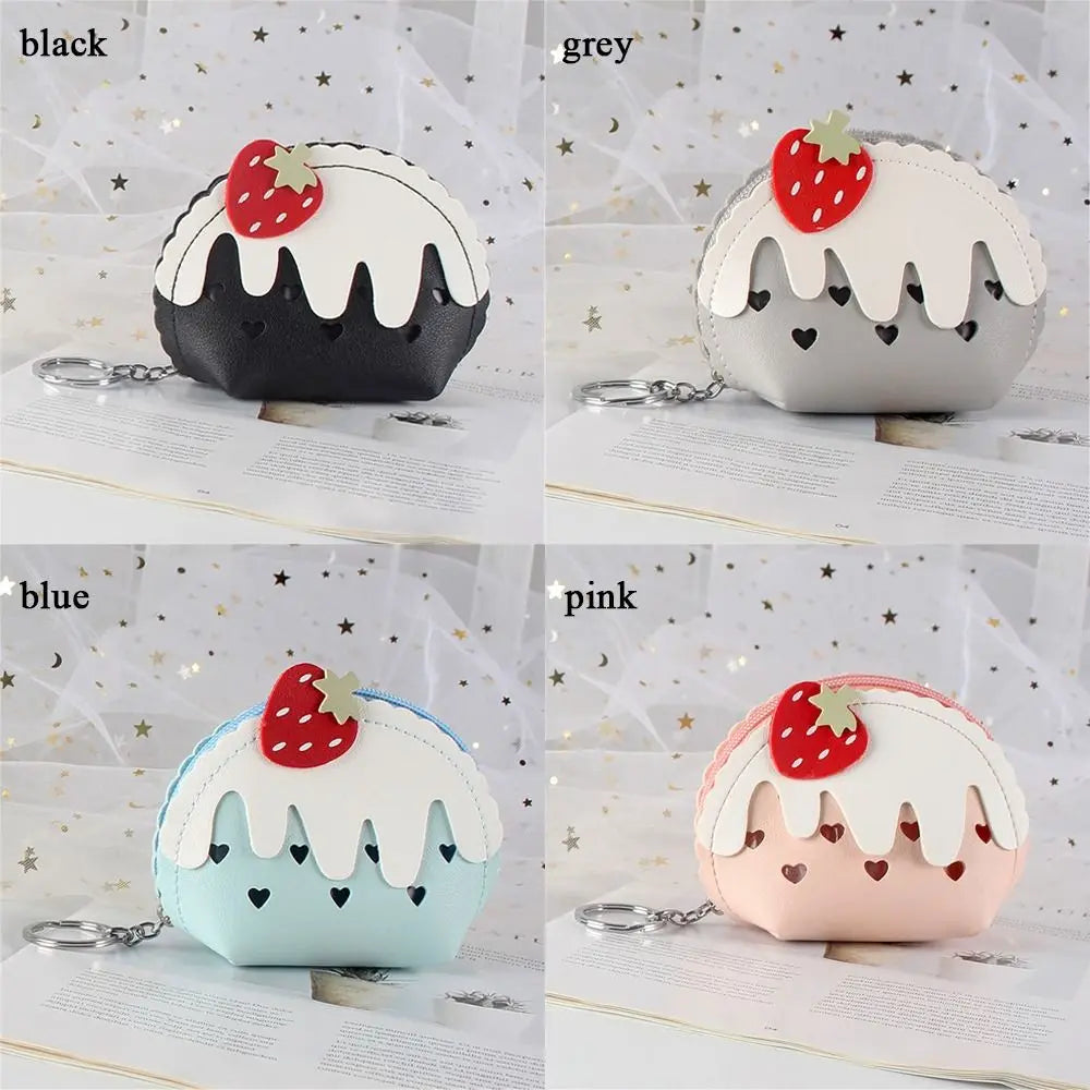Porte-monnaie en forme de glace à la fraise