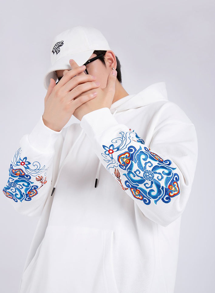 KH9201 Fish Art Embroidery Hoodie