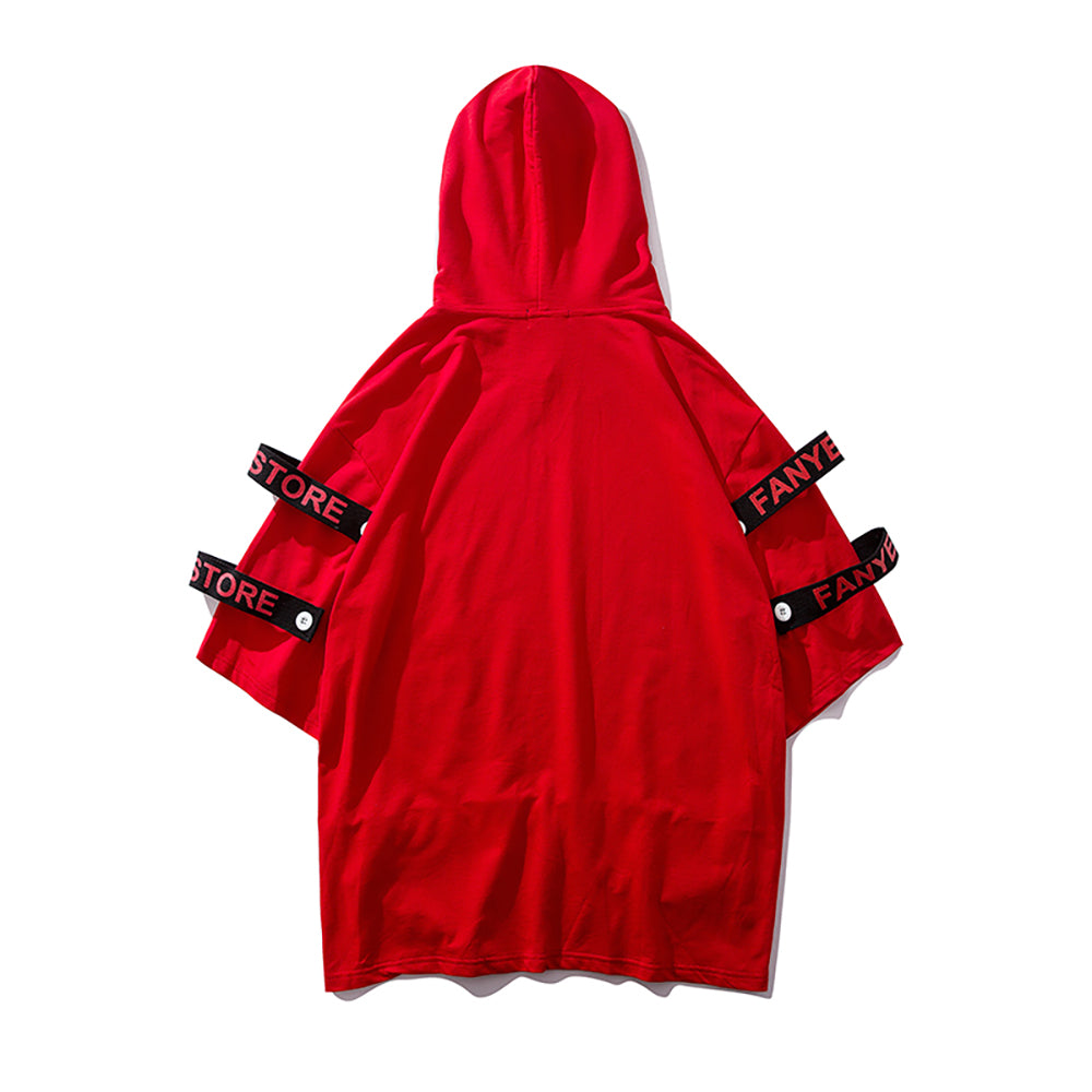 Red Solo Movement Short Sleeves Hoodie