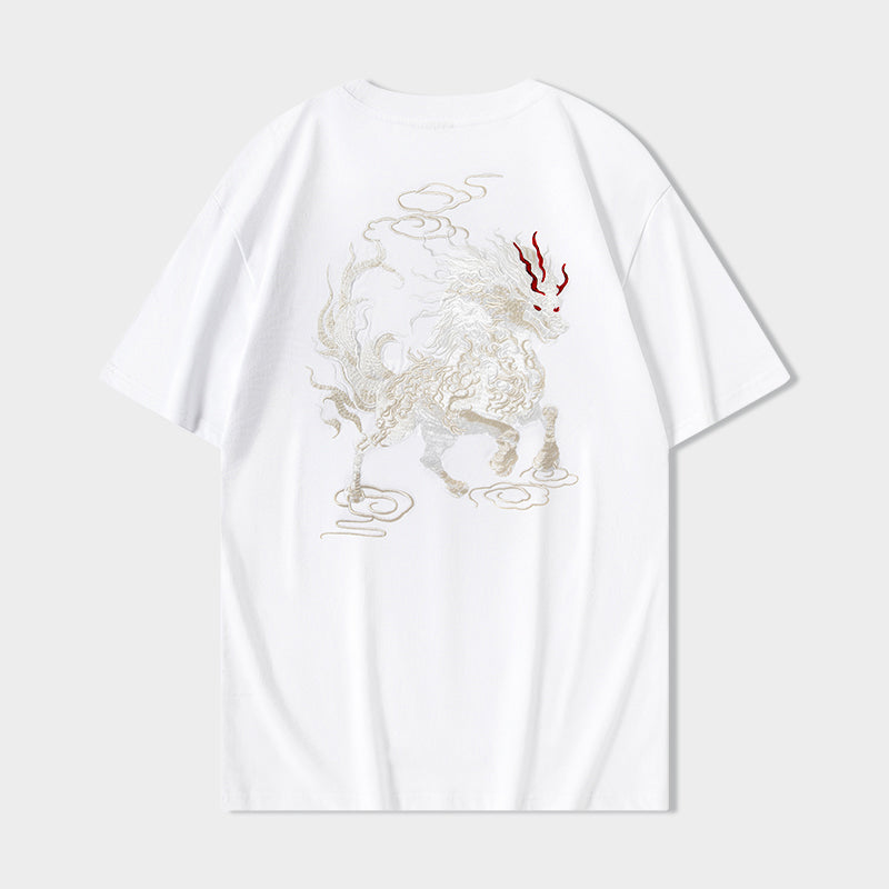 T-shirt brodé Lion galant KH868