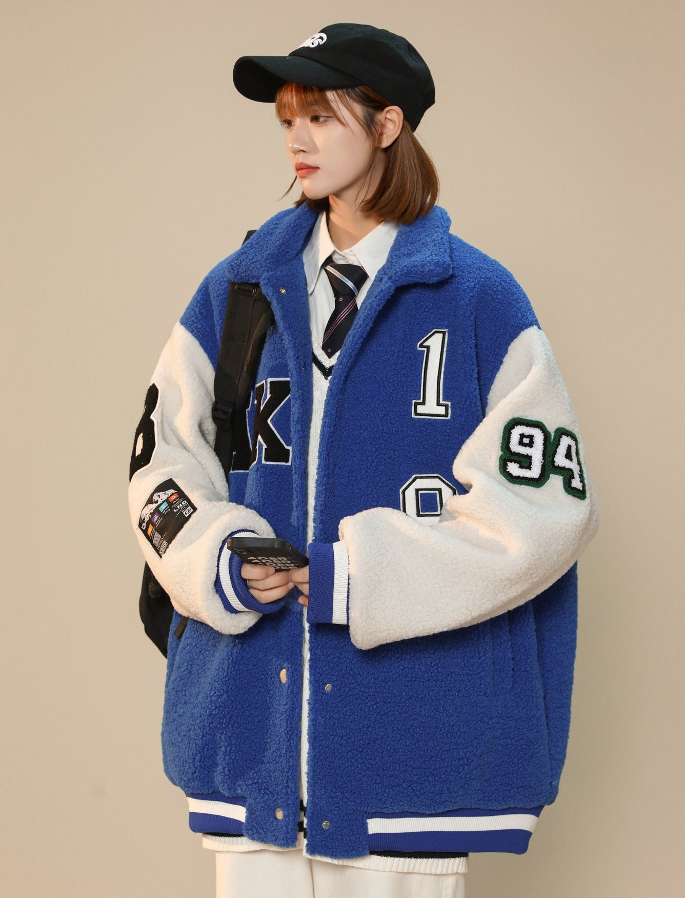 Veste universitaire en fourrure pour femme de l'année 1994