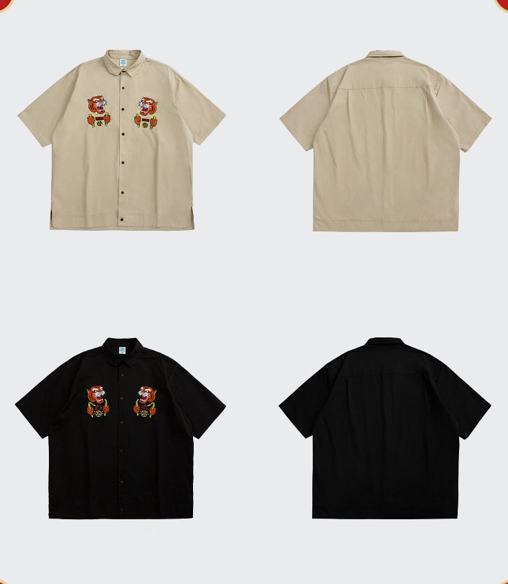 Tiger Warrior Embroidery Shirt