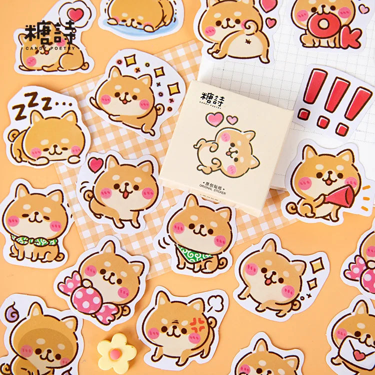 45 autocollants Kawaii Shiba Inu
