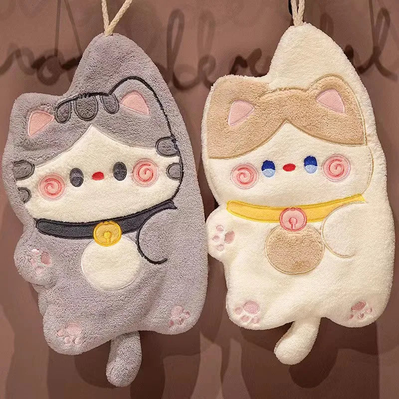 Toallas de mano con forma de gato