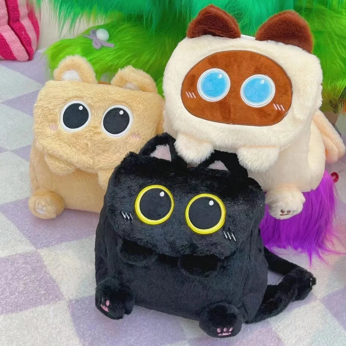 Sacs à dos en peluche chat kawaii
