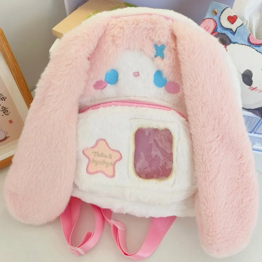 Sac à dos en peluche lapin kawaii