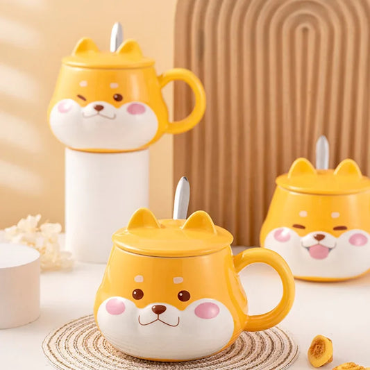 Tasse Shiba Inu avec couvercle