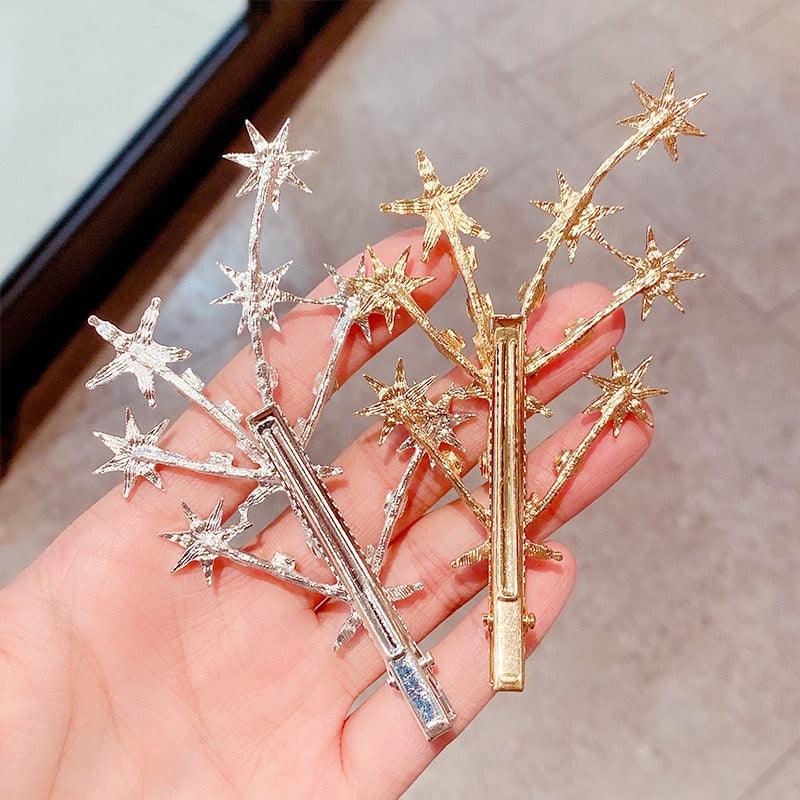 Star Hair Clips Gold & Silver