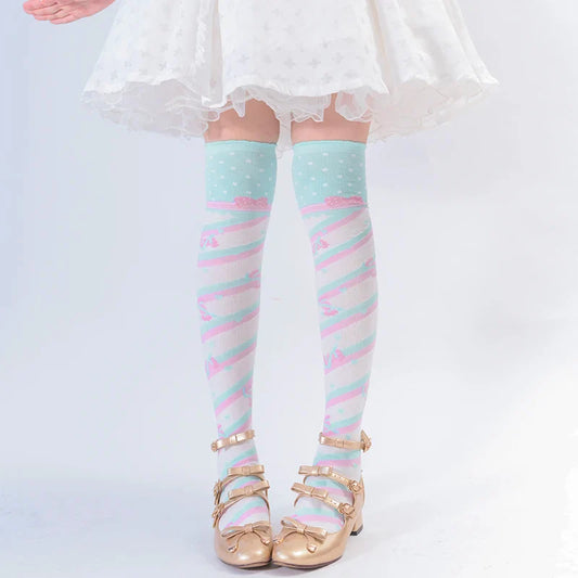 Chaussettes hautes pastel Harajuku