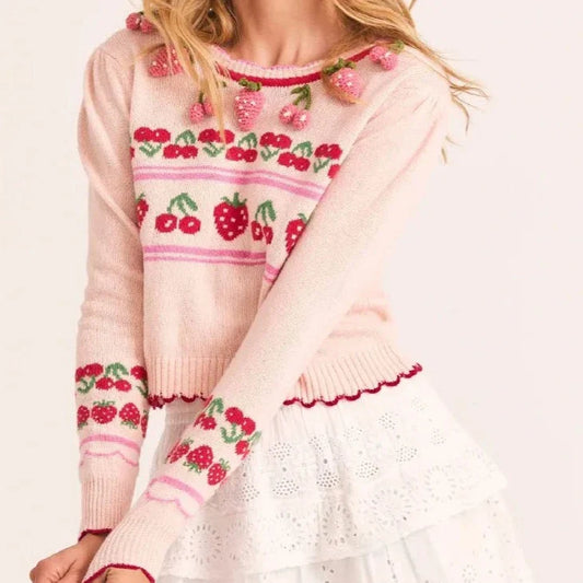 Cardigan court rose cerise et fraise