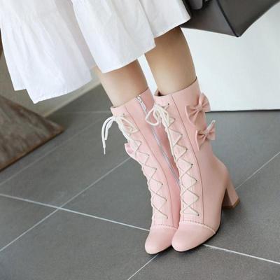 Bottes à lacets Sweet Lolita avec nœuds