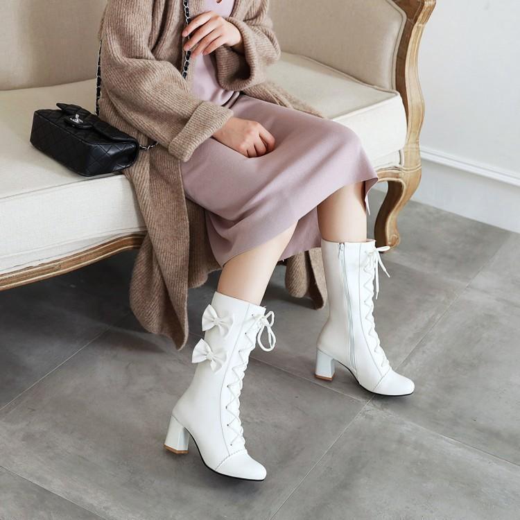 Bottes à lacets Sweet Lolita avec nœuds