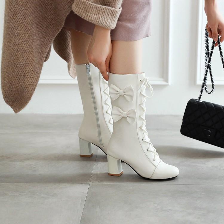 Bottes à lacets Sweet Lolita avec nœuds
