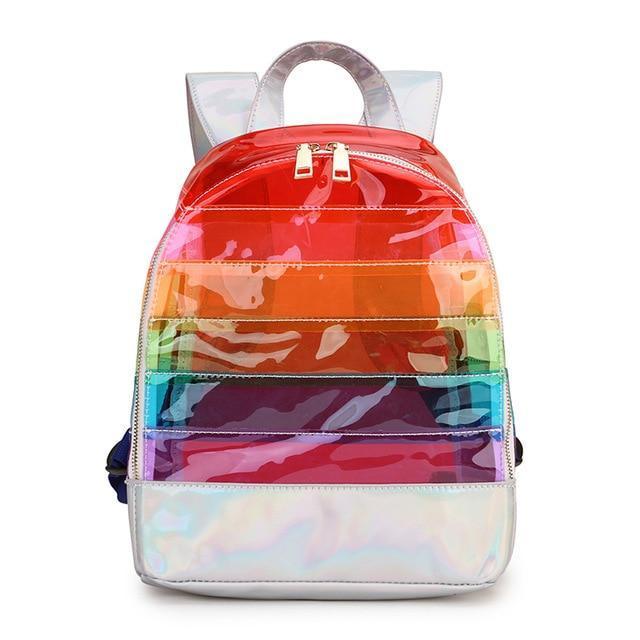 Sac à dos arc-en-ciel transparent