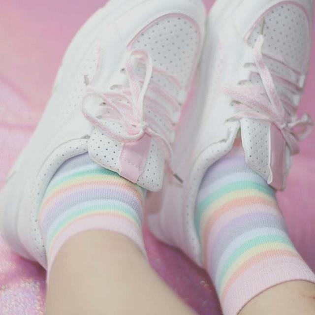 Chaussettes arc-en-ciel pastel