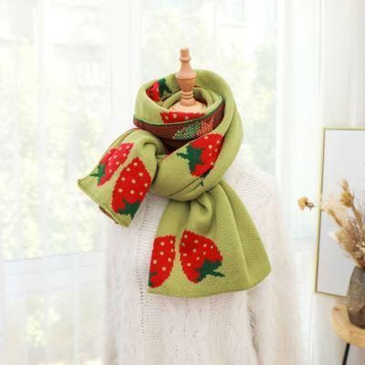 Écharpe à imprimé fraise