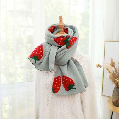 Écharpe à imprimé fraise