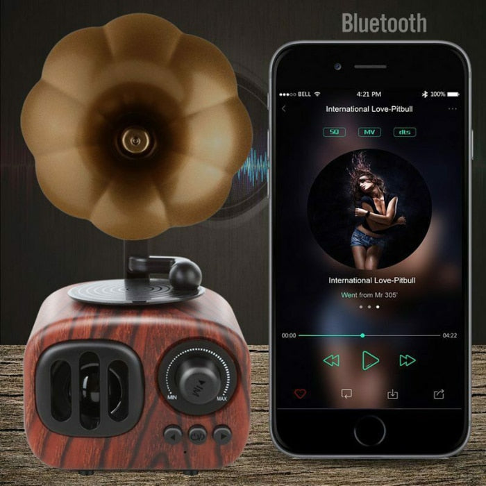 Enceinte Bluetooth rétro phonographe