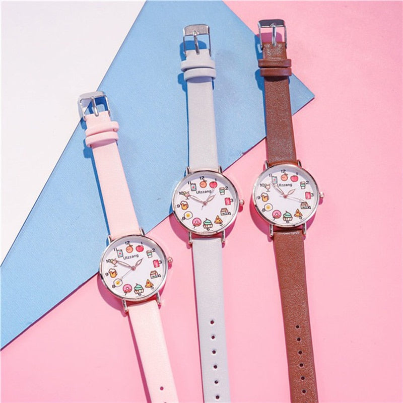 Montre gourmande et bracelet cerise