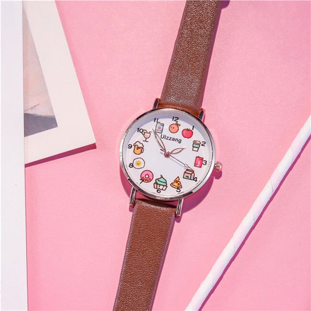 Montre gourmande et bracelet cerise