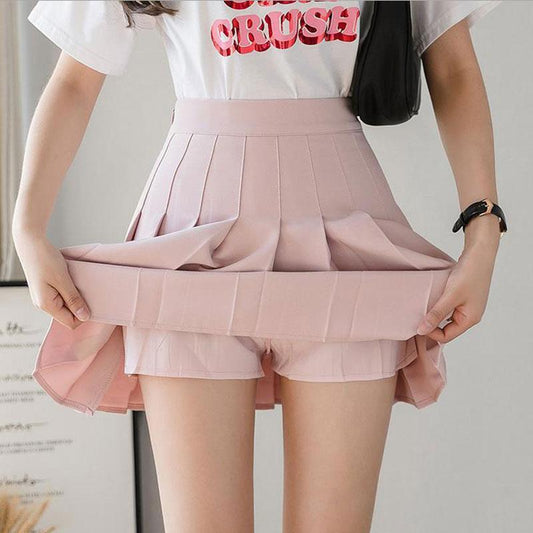Jupe-short plissée taille haute