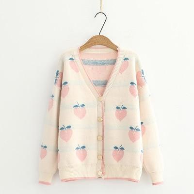 Peach Print Cardigan