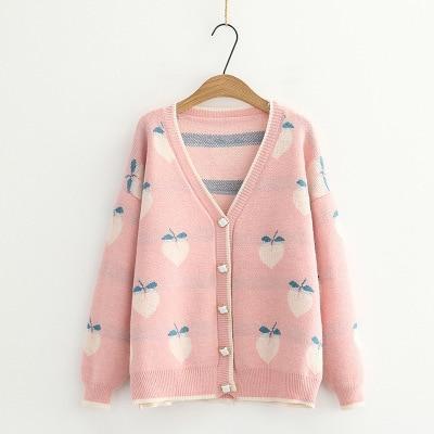 Peach Print Cardigan