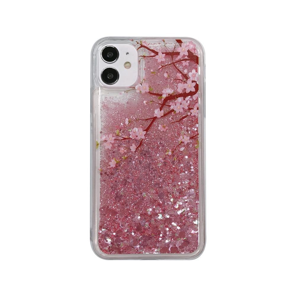 Coque de téléphone à paillettes Cherry Blossom