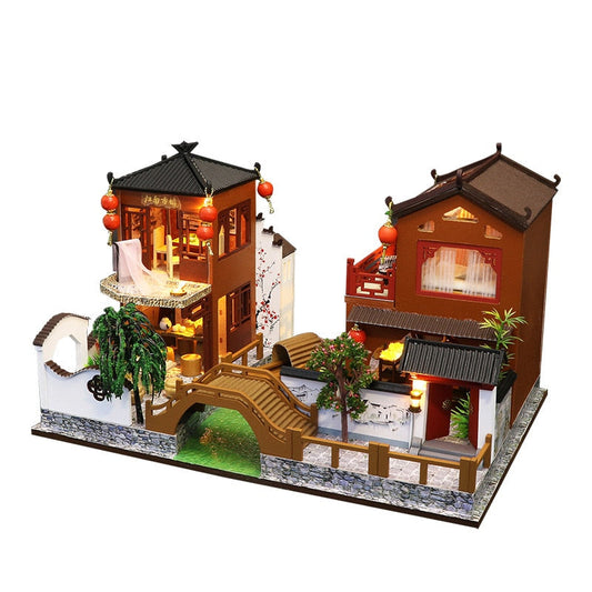 Kit de maison de poupée de ville antique chinoise