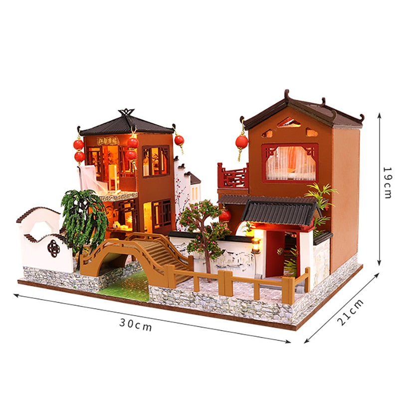 Kit de maison de poupée de ville antique chinoise