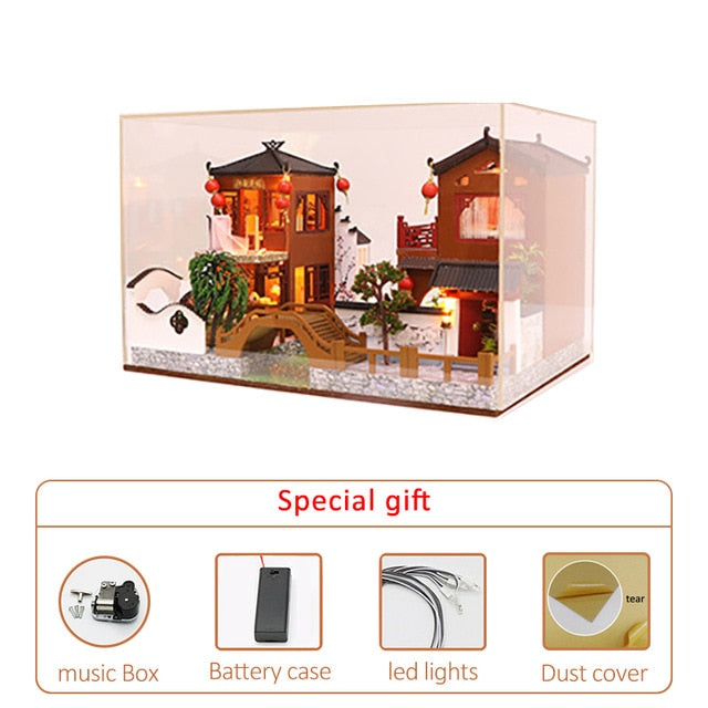 Kit de maison de poupée de ville antique chinoise