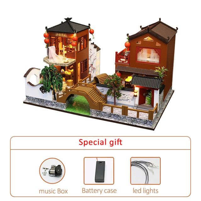 Kit de maison de poupée de ville antique chinoise