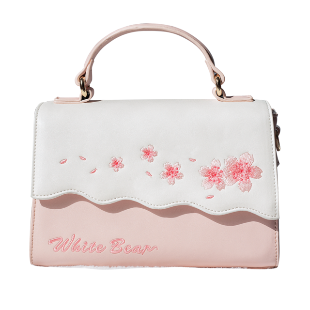 Sac à main brodé de fleurs de cerisier