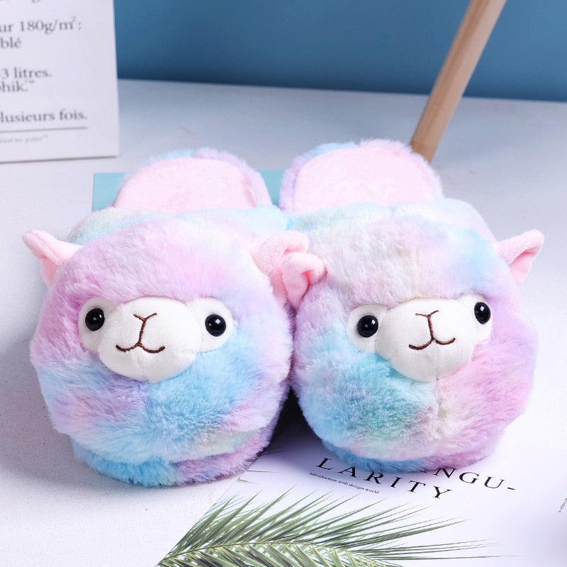 Chaussons en peluche d'alpaga
