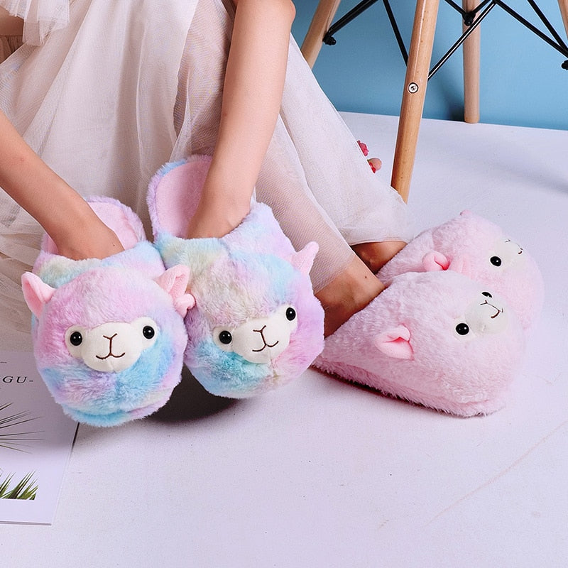 Chaussons en peluche d'alpaga