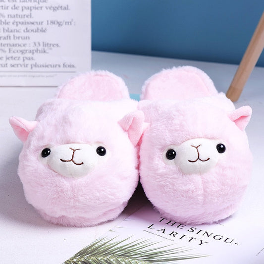 Chaussons en peluche d'alpaga