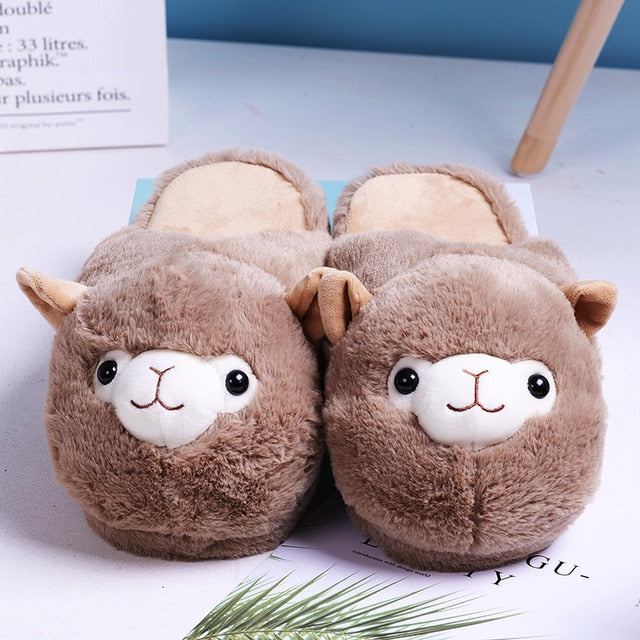 Chaussons en peluche d'alpaga