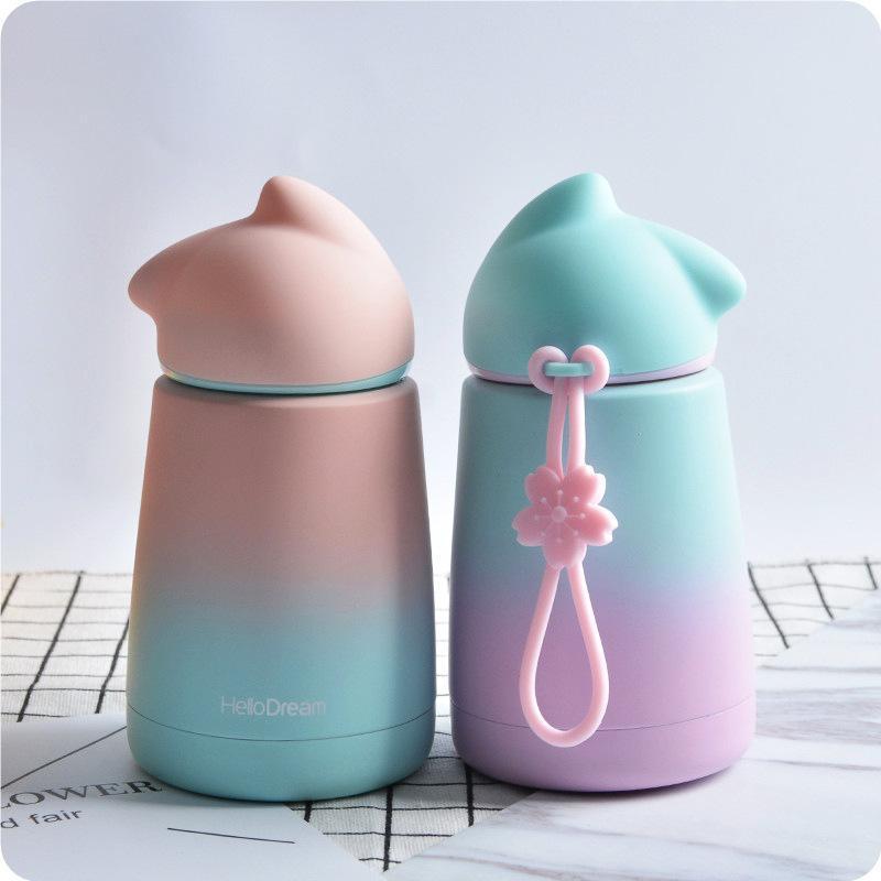 Bouteille d'eau chat pastel kawaii