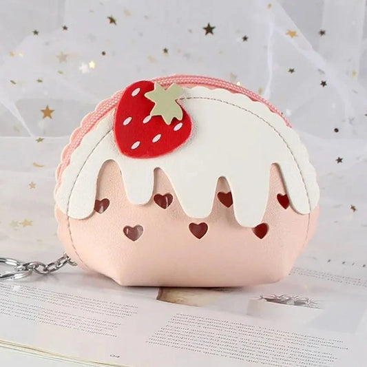 Porte-monnaie en forme de glace à la fraise