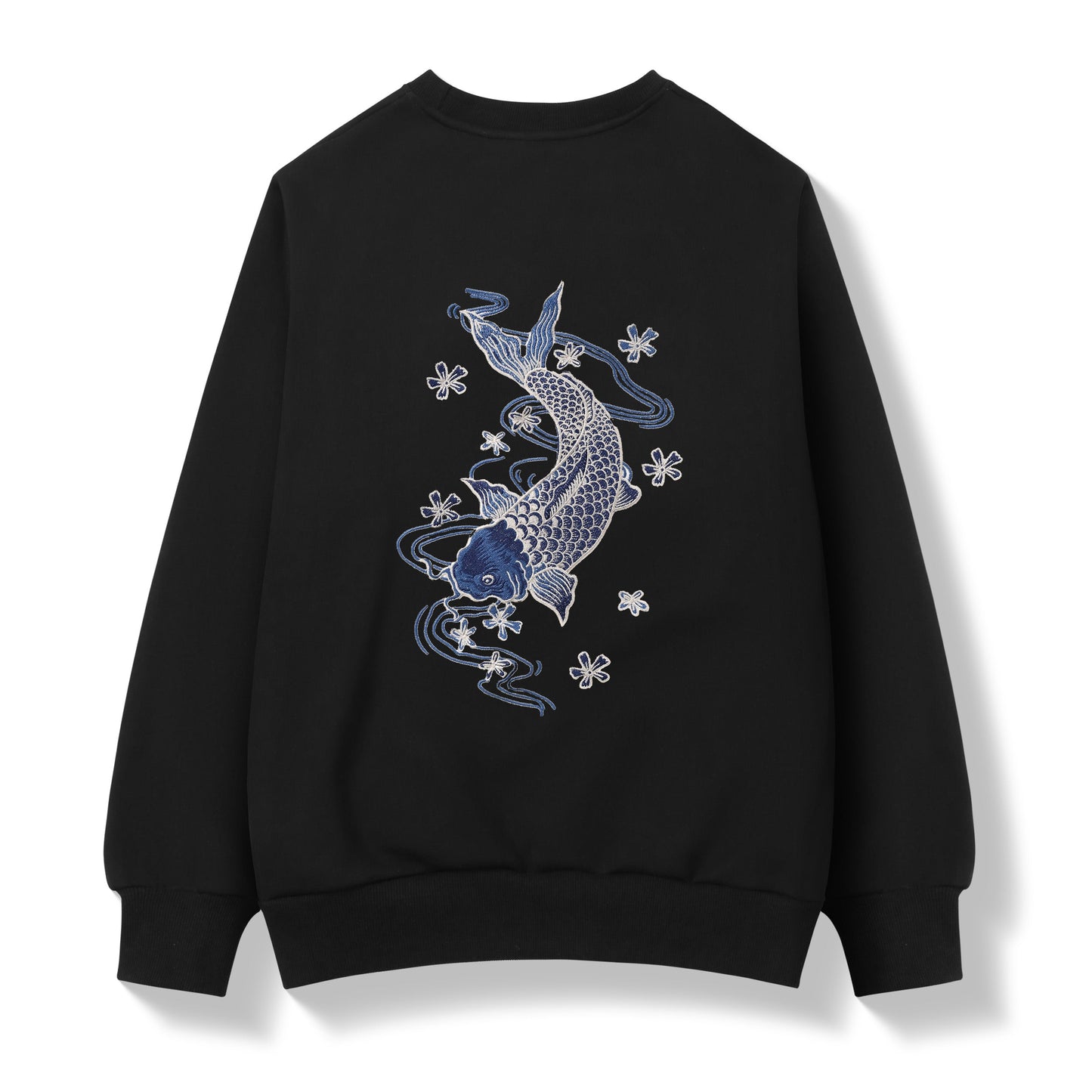 SW9015 Blue Koi Embroidery Sweater