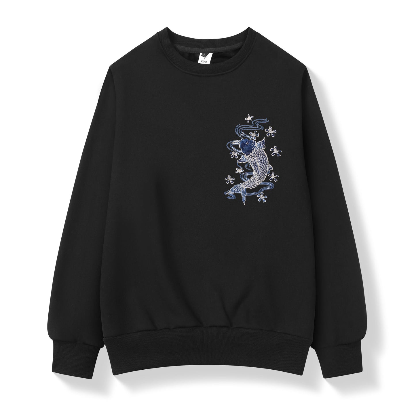 SW9015 Blue Koi Embroidery Sweater