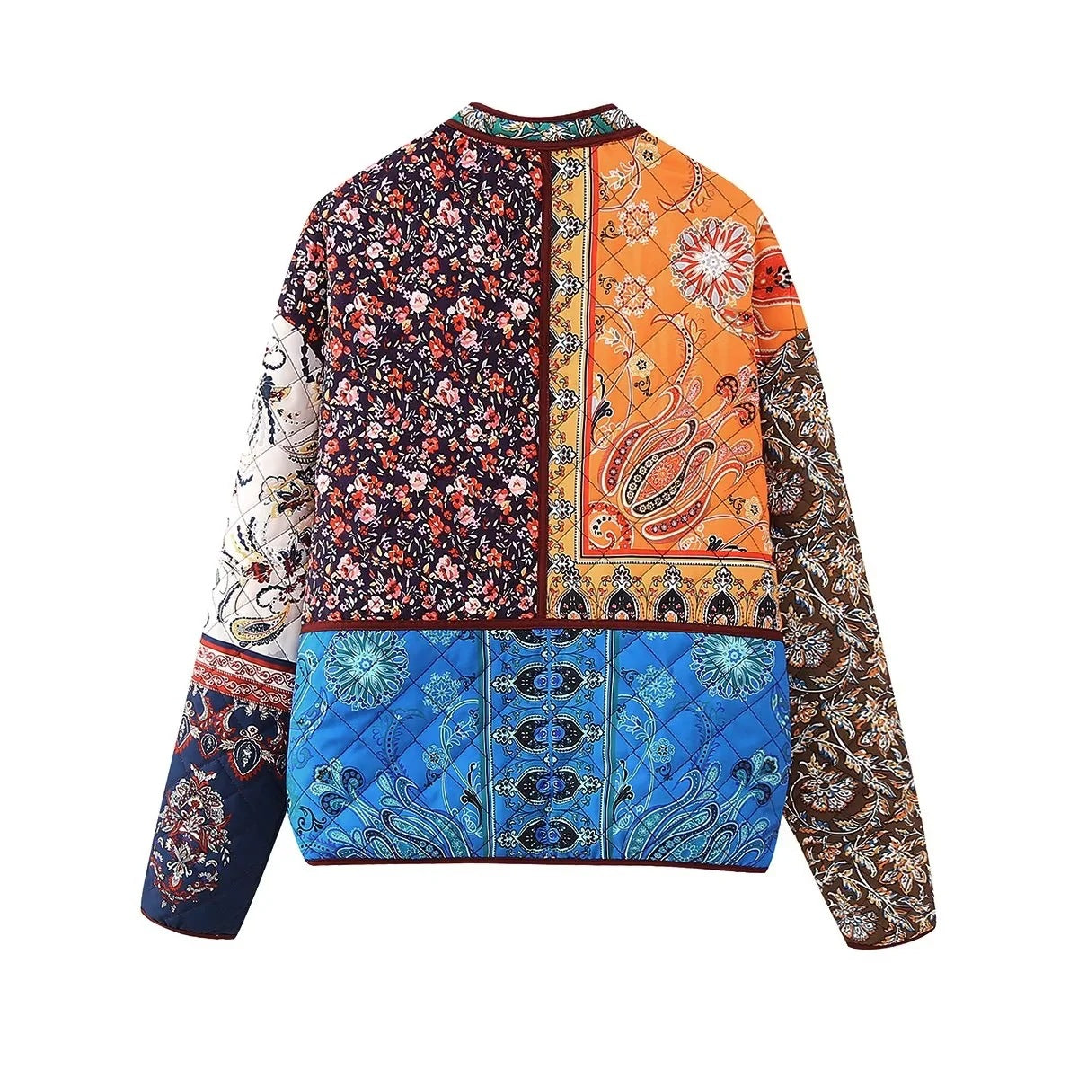 Quilted Jacket in Paisley Floral Patchwork