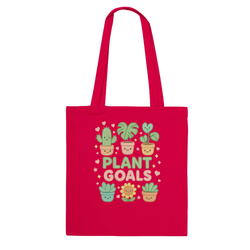 Kawaii "Plant Goals" Plant Lover's Tote Bag