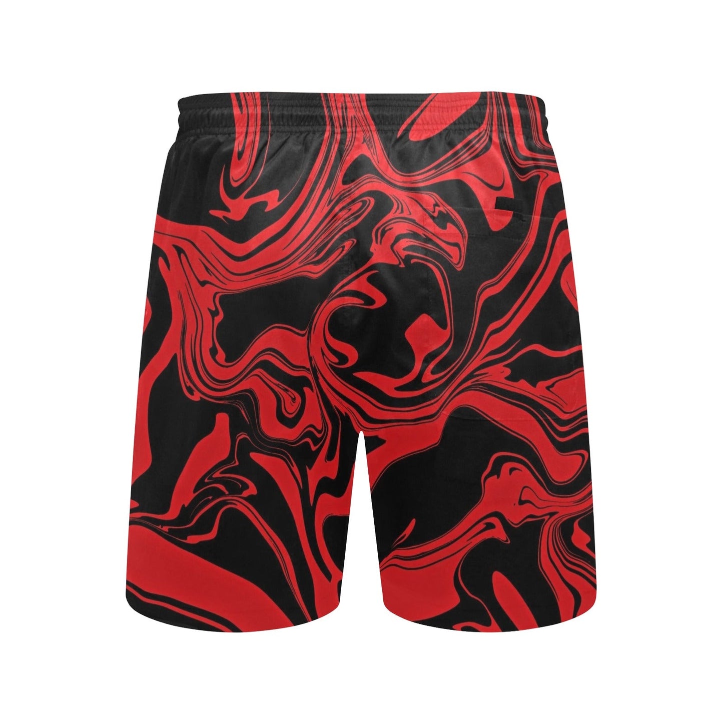 Red & Black Slime Oil Spill Swim Shorts