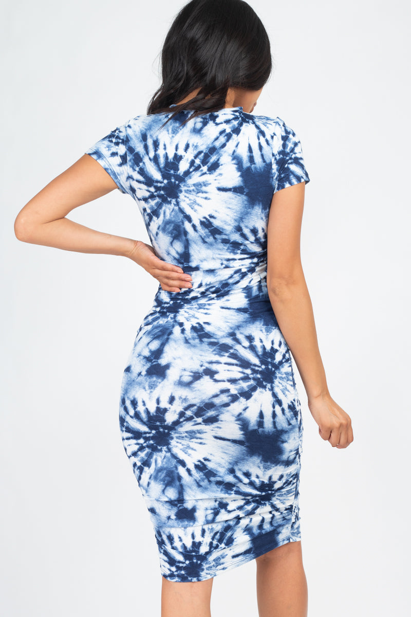 Tie-Dye Ruched Bodycon Dress (CAPELLA)