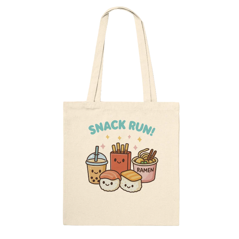 Kawaii "Snack Run" Tote Bag