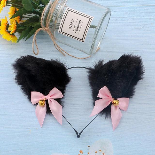 Cat Ears Cosplay Headband with Bell