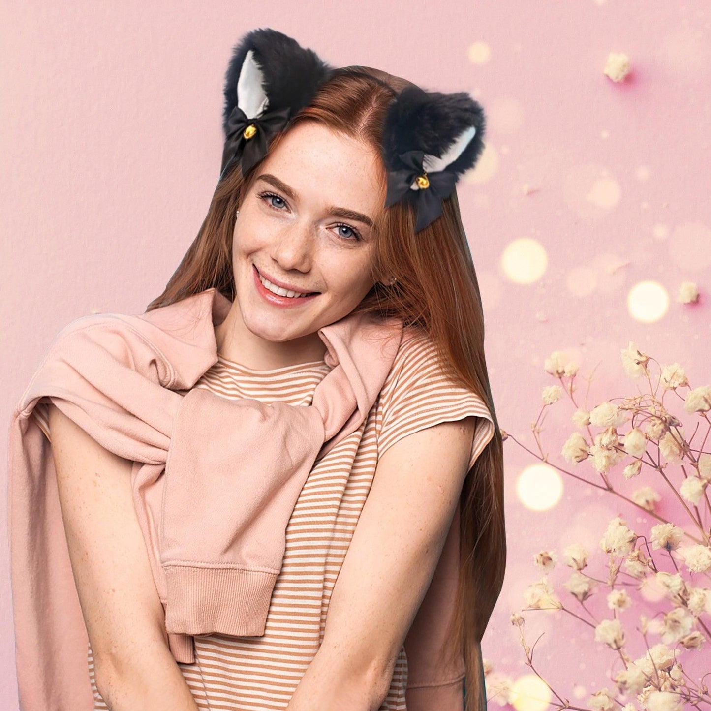 Cat Ears Cosplay Headband with Bell